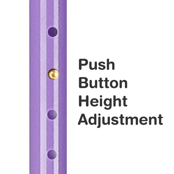 Adjust the height through the push button